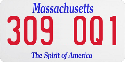 MA license plate 309OQ1