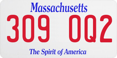 MA license plate 309OQ2