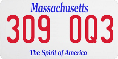 MA license plate 309OQ3