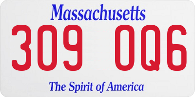 MA license plate 309OQ6