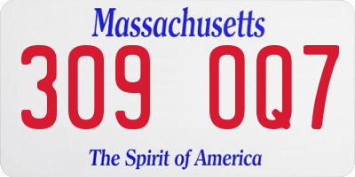 MA license plate 309OQ7