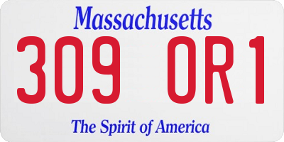 MA license plate 309OR1