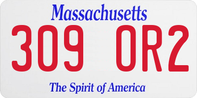 MA license plate 309OR2