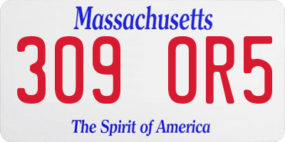 MA license plate 309OR5