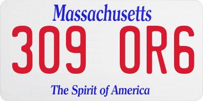 MA license plate 309OR6
