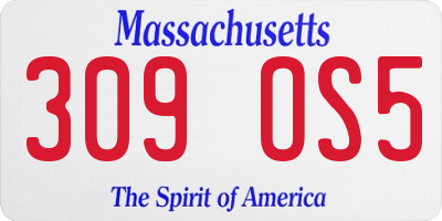 MA license plate 309OS5