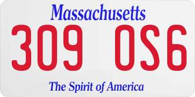 MA license plate 309OS6