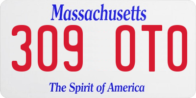 MA license plate 309OT0