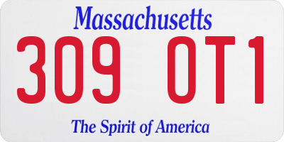 MA license plate 309OT1