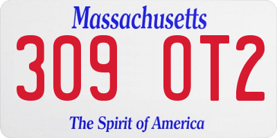 MA license plate 309OT2
