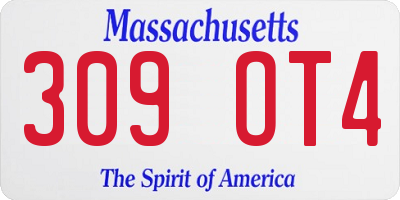 MA license plate 309OT4