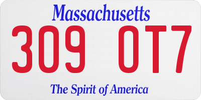 MA license plate 309OT7