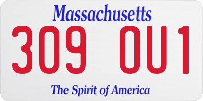 MA license plate 309OU1