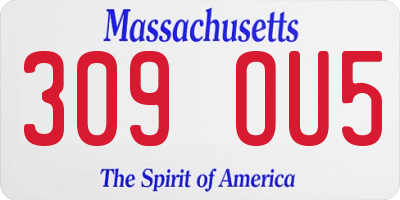 MA license plate 309OU5