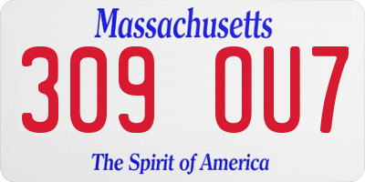 MA license plate 309OU7