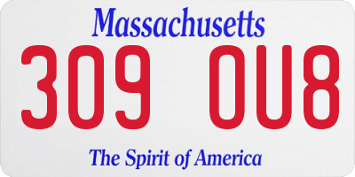 MA license plate 309OU8