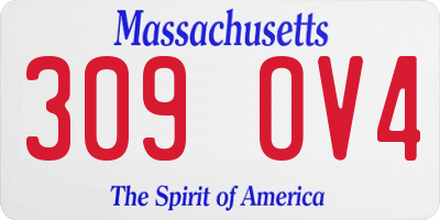 MA license plate 309OV4