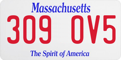 MA license plate 309OV5