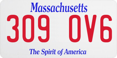 MA license plate 309OV6