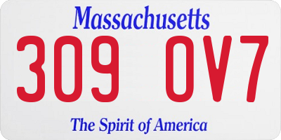 MA license plate 309OV7