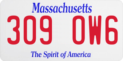 MA license plate 309OW6