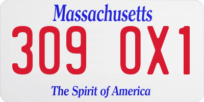 MA license plate 309OX1