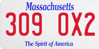 MA license plate 309OX2