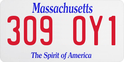 MA license plate 309OY1