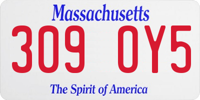 MA license plate 309OY5