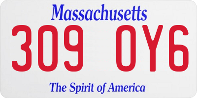 MA license plate 309OY6