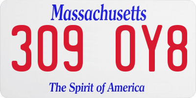 MA license plate 309OY8