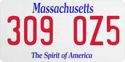 MA license plate 309OZ5
