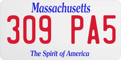 MA license plate 309PA5