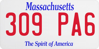 MA license plate 309PA6
