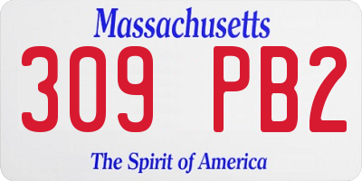 MA license plate 309PB2