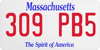 MA license plate 309PB5