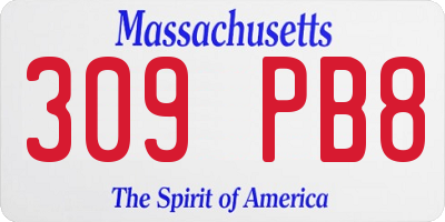 MA license plate 309PB8