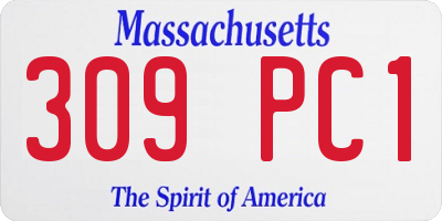 MA license plate 309PC1