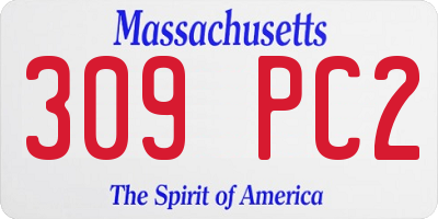 MA license plate 309PC2