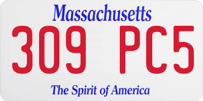 MA license plate 309PC5