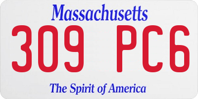 MA license plate 309PC6