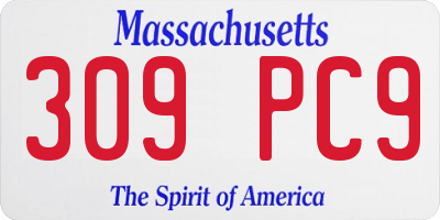 MA license plate 309PC9