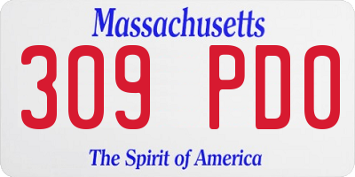 MA license plate 309PD0