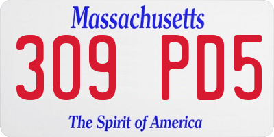 MA license plate 309PD5