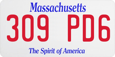 MA license plate 309PD6
