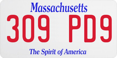 MA license plate 309PD9