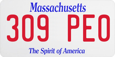 MA license plate 309PE0