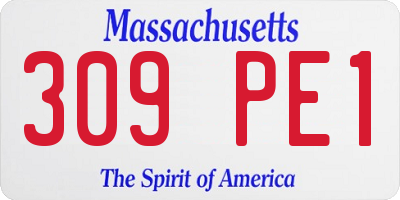 MA license plate 309PE1