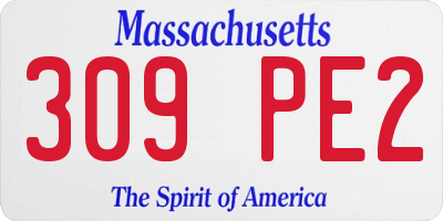 MA license plate 309PE2