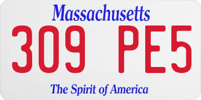 MA license plate 309PE5